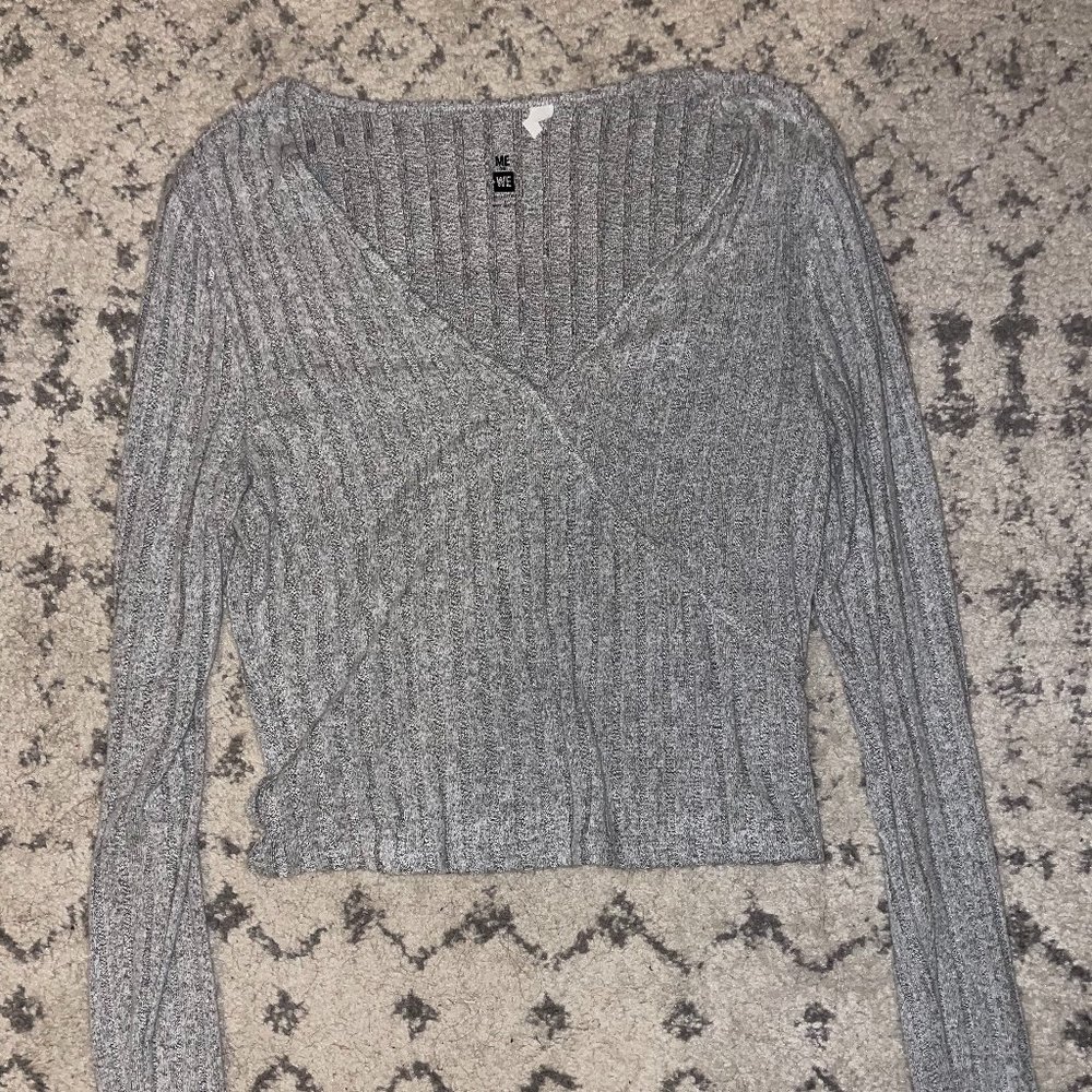 Gray wrap long sleep shirt